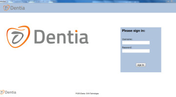 DENTIA Login window.