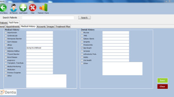 DENTIA Medical and Dental History, every professional dentist needs to know his patient medical and dental history, with DENTIA we offer you an easy and flexible way to keep track of your patient medical and dental history.